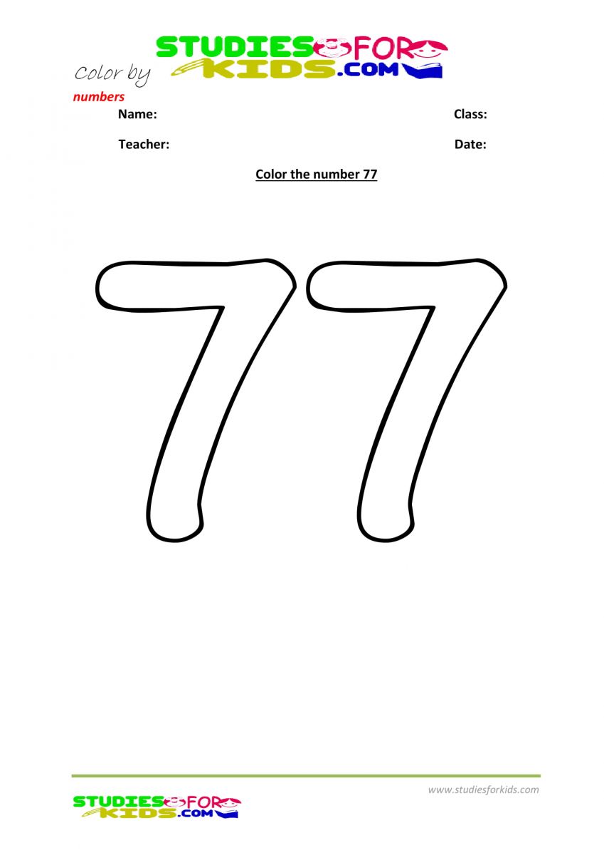 Color by number preschool Printables worksheet 1-100 | studiesforkids.com